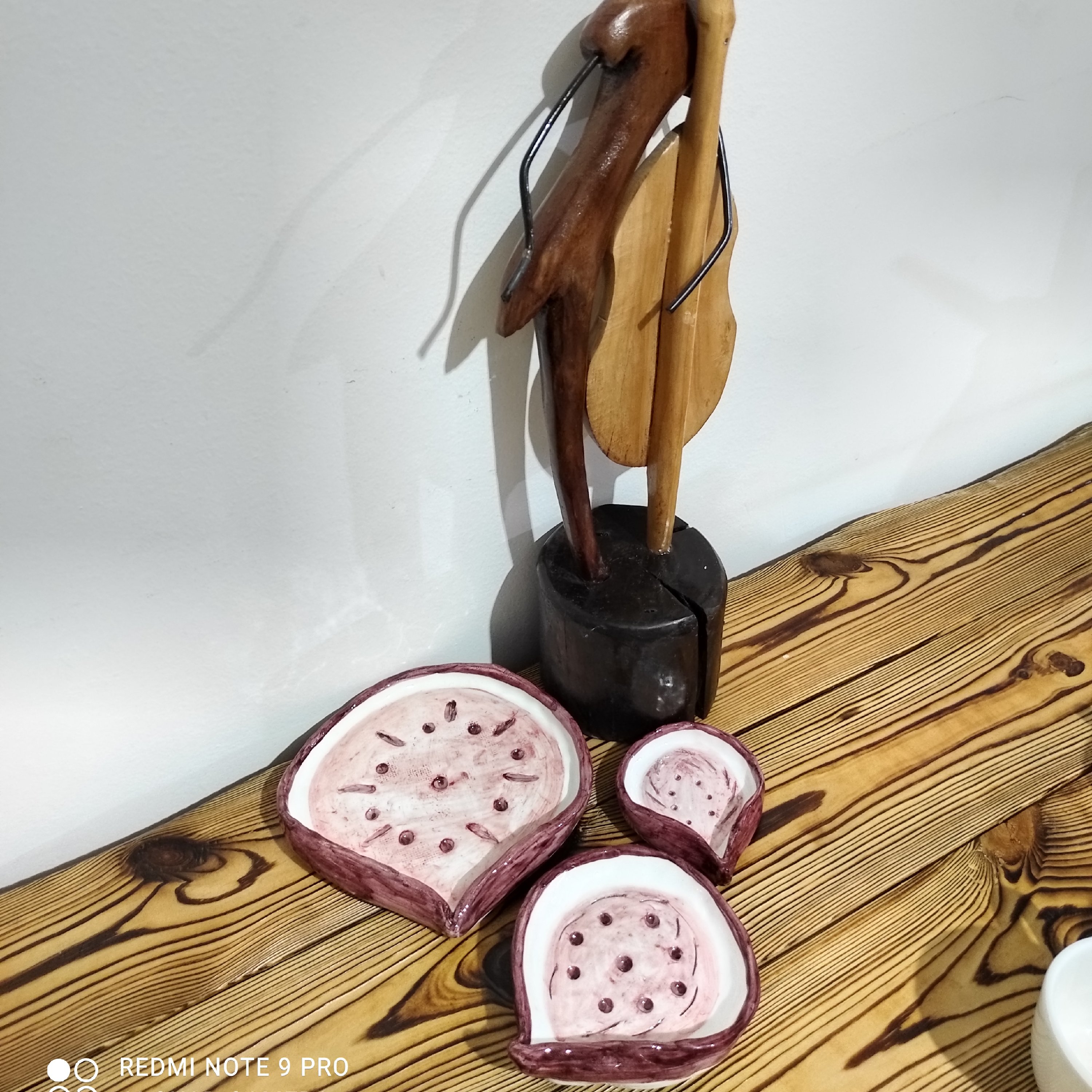 شکلات خوری طرح انجیر جنس سرامیک دستساز دفورمه ،ست سه عددی
