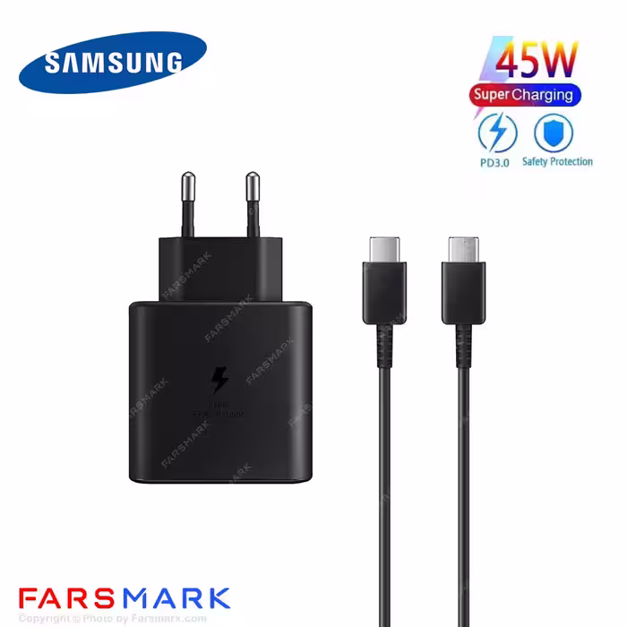 سوپر فست شارژر اصلی سامسونگ Samsung Galaxy S24 Ultra به همراه کابل دو سر Type-C