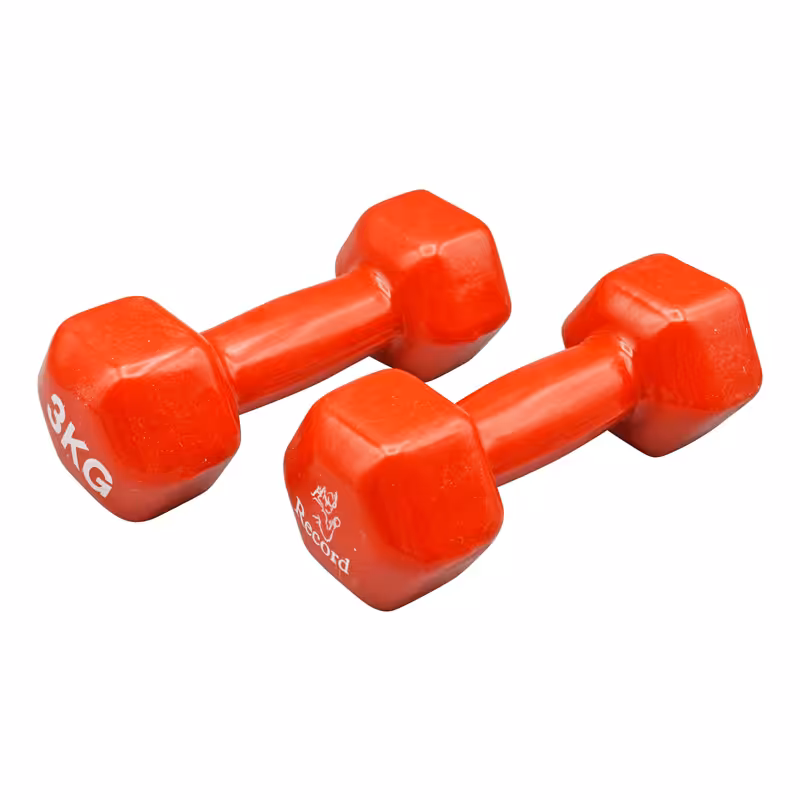 دمبل بدنسازی رکورد مدل Strong روکش دار وزن 3 کیلو گرم بسته دو عددی