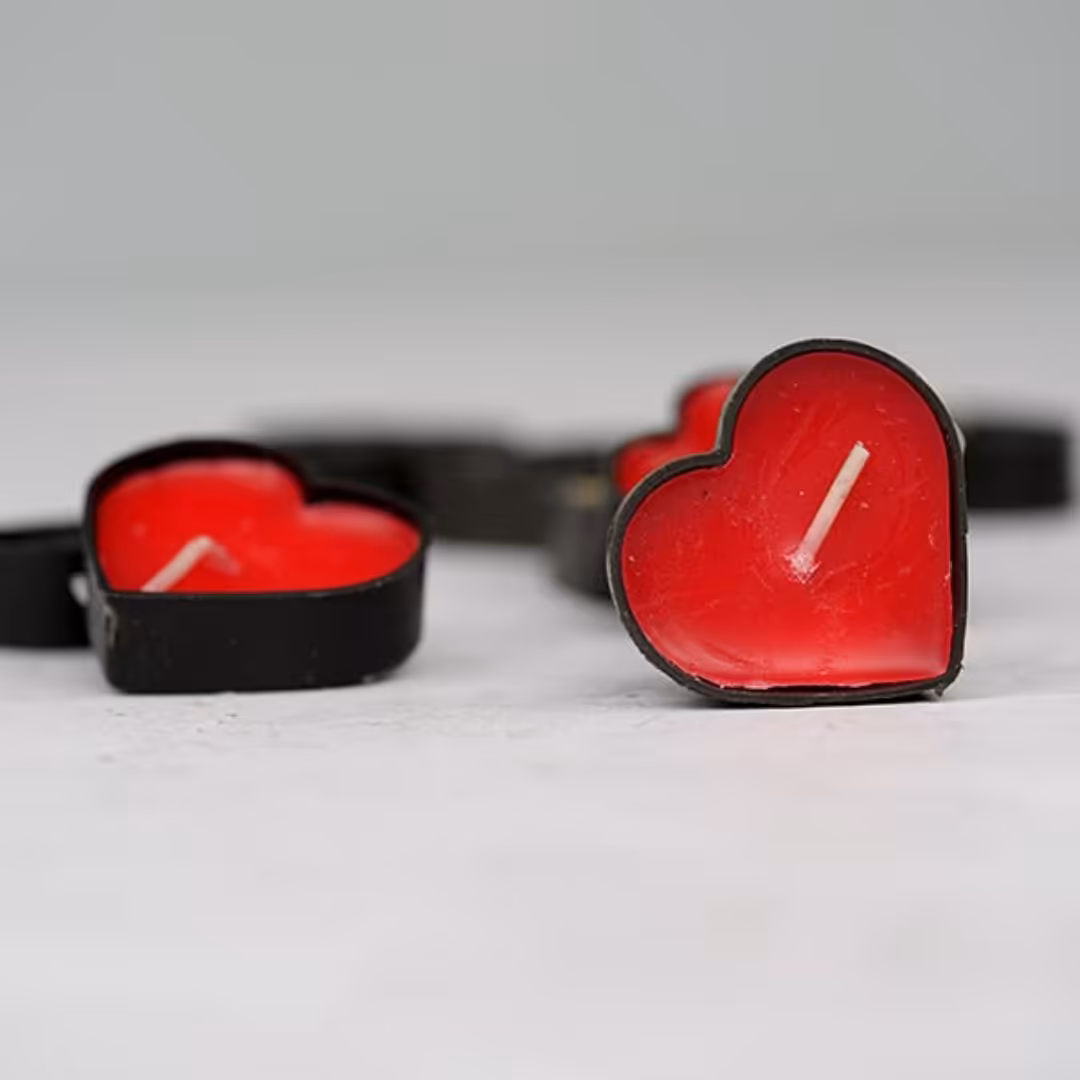 شمع وارمر قلبی قرمز 50تایی (شمع قلب)