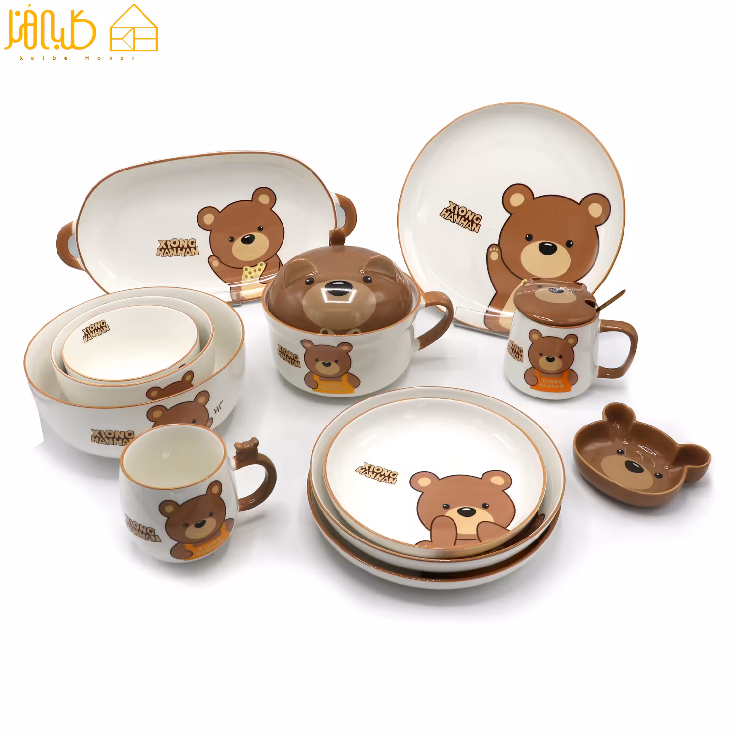 ست تدی سفید سرامیکی