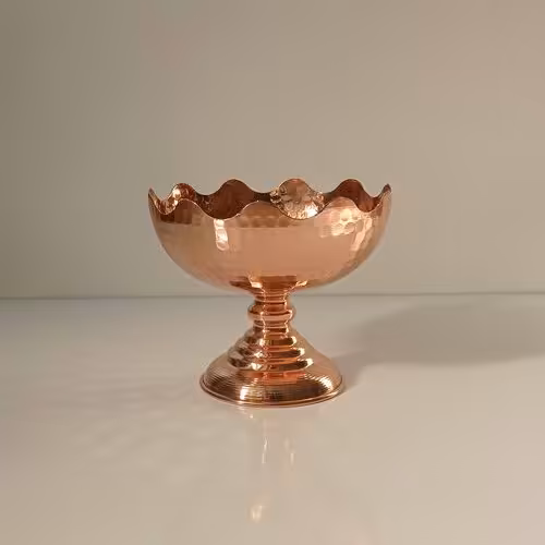 آجیل خوری مسی لبه چین خور تک نفره نانو شده با کیفیت عالی

