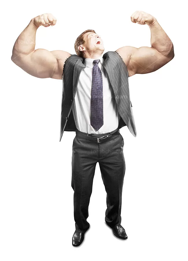 تصویر با کیفیت کسب و کار مفهومی مردی با دستان قدرتمند - گرافیک با طعم تربچه