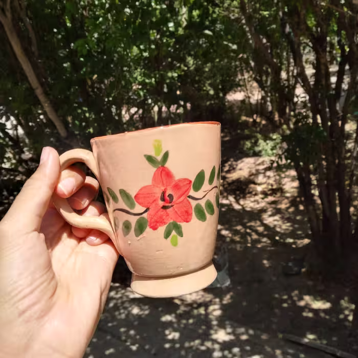 لیوان سفالی لعابی