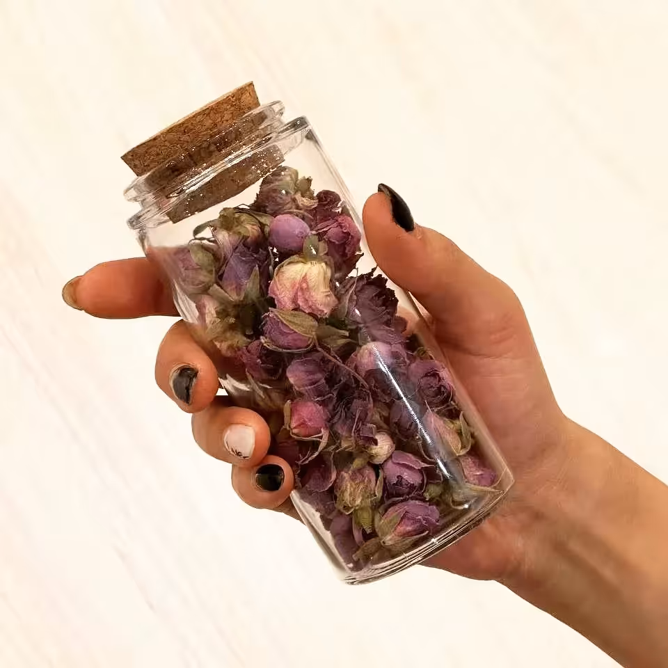 شیشه ادویه و دمنوش طرح آلپ  ارتفاع 14 سانت با درب چوب پنبه