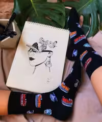 جوراب فولکس واگن ساقدار نخ پنبه فری سایز