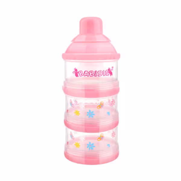 انباري شیرخشک 3 عددی صورتی بی بی سیل BABISIL