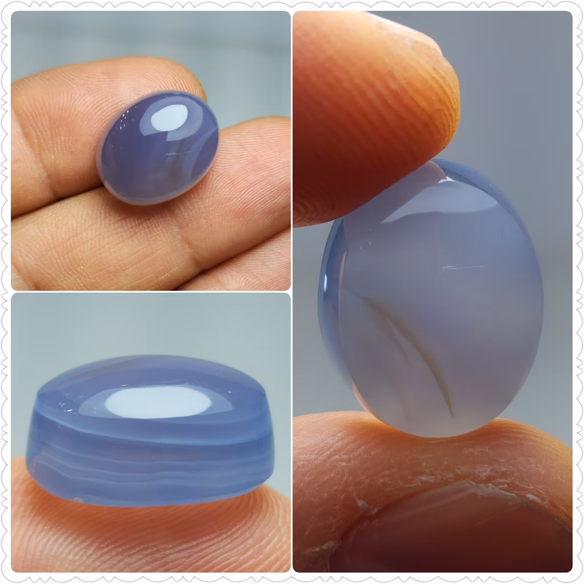 نگین عقیق کبود اصل و طبیعی یمن بسیار زیبا 