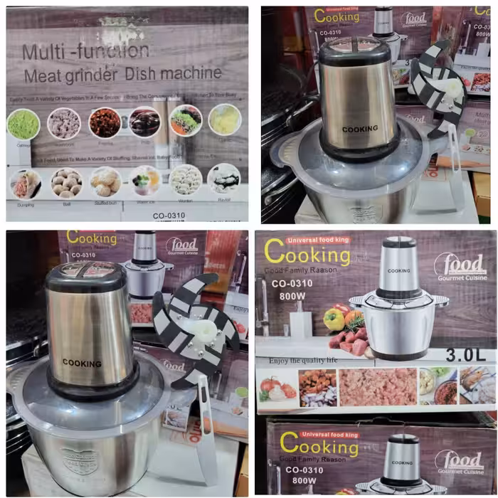 خردکن و غذاساز تمام استیل  4 تیغه 3 لیتری 