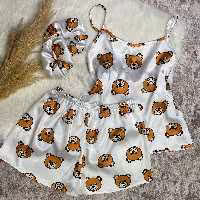 تاب و شلوارک ساتن خرسی