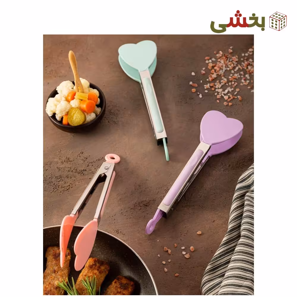 انبر سالاد و غذا دسته استيل قلبی او استايل