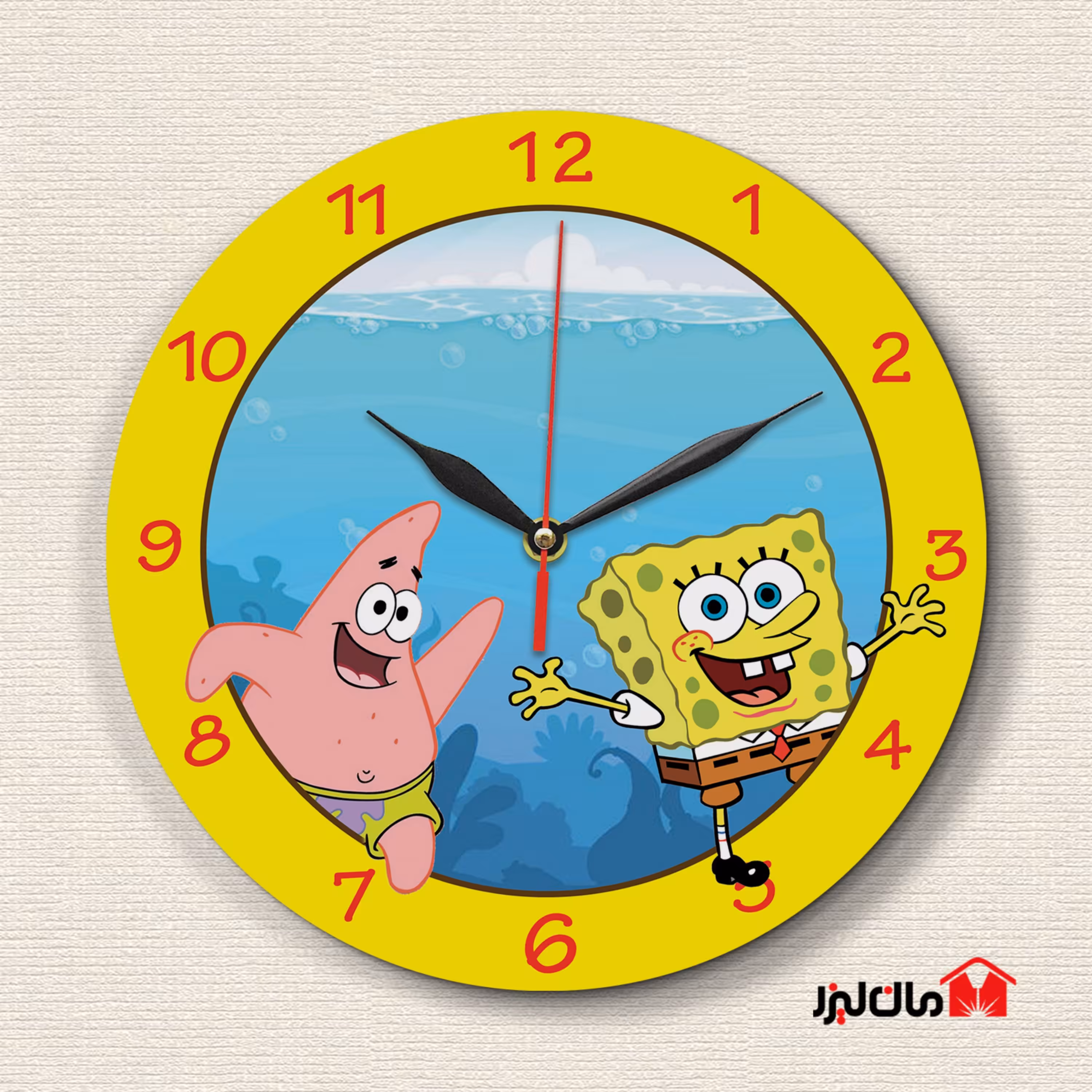 ساعت دیواری بچه گانه باب اسفنجی و پاتریک 1 مان لیزر