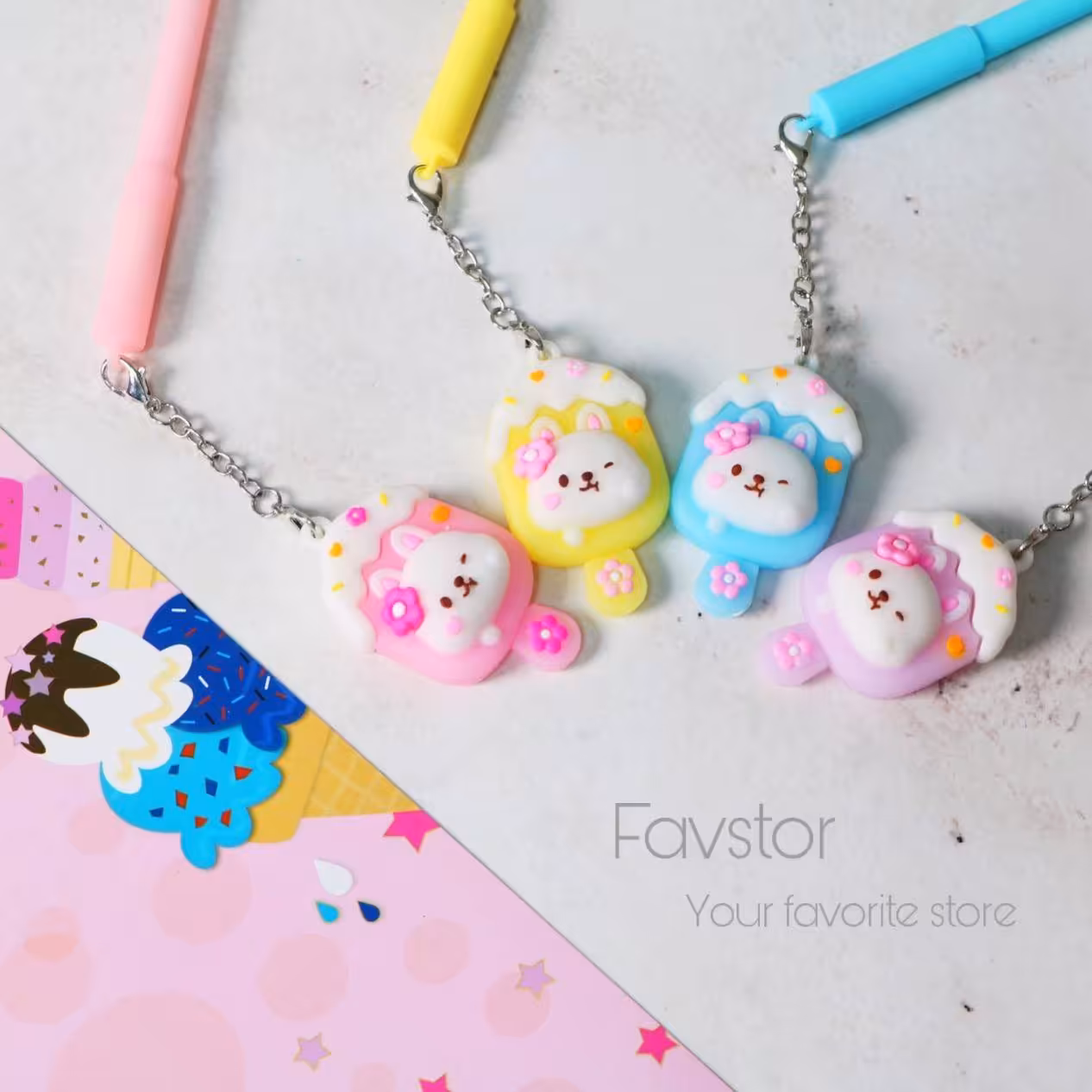 روان نویس آویزدار طرح خرگوش بستنی کد 238-1