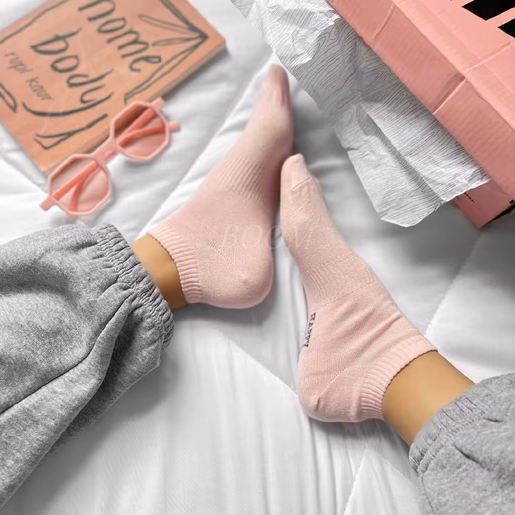 جوراب مچی صورتی روشن ساده