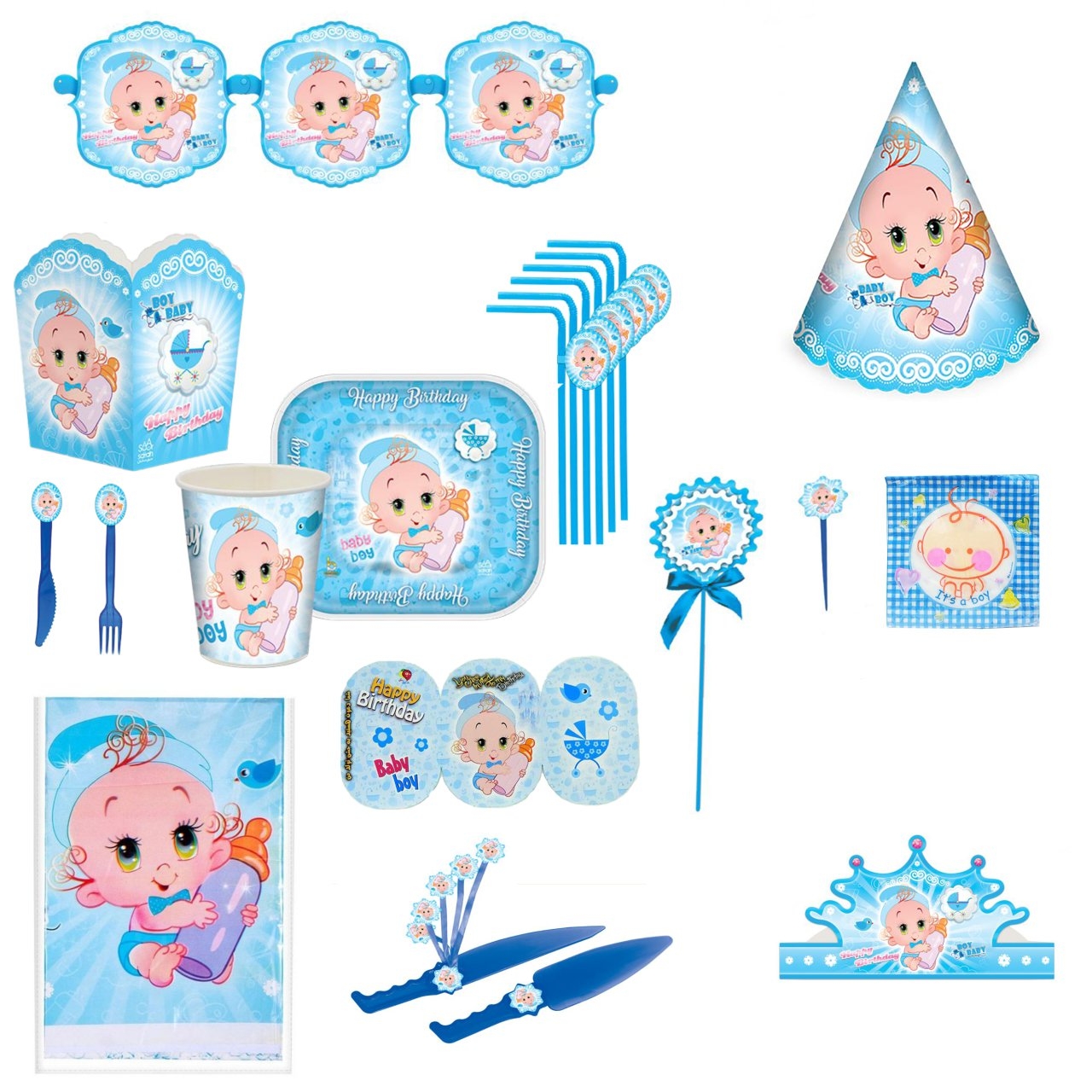 مجموعه 90 عددی تم تولد طرح بی بی پسر