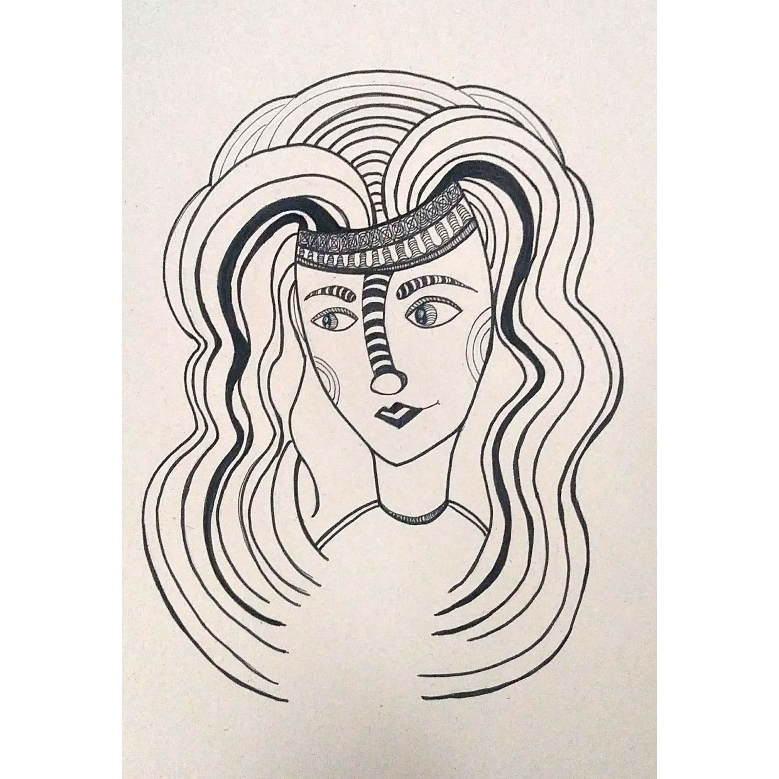 نقاشی  فانتزی 14 سایز A3 طراحی با راپید و ماژیک طراحی