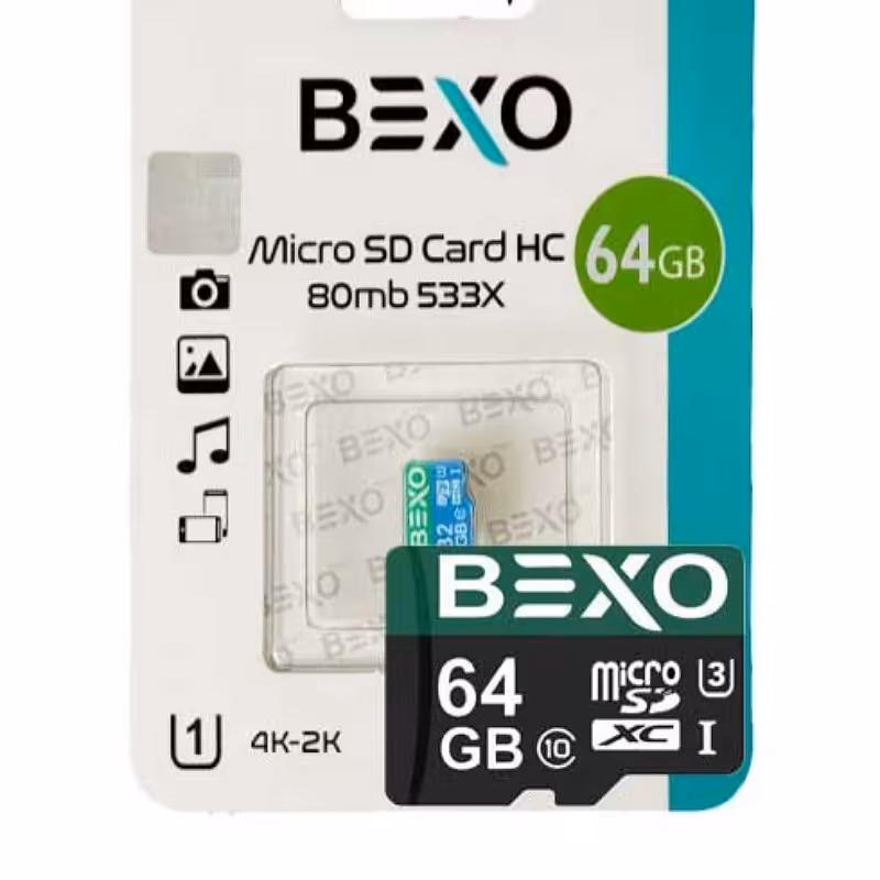 رم میکرو 64 گیگ BEXO 533X 80MB U1 گارانتی مادام العمر آونگ

