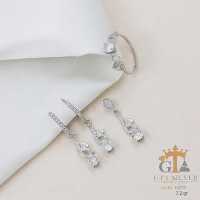 نیم ست نقره طرح سولیتر مناسب نامزدی و عروس کد 16279