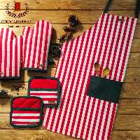 پیشبند گارسونی جیب‌دار ضدآب دولایه (جنس کتان نخ)