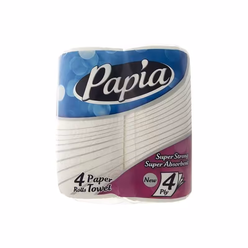 دستمال  کاغذی حوله ای پاپیا مدل 4 لایه بسته 4 عددی 