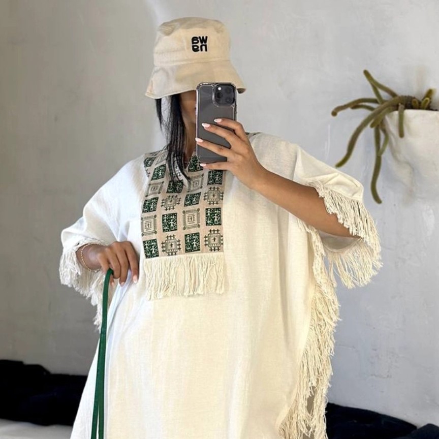 مانتو پانچ ریش ریش زنانه