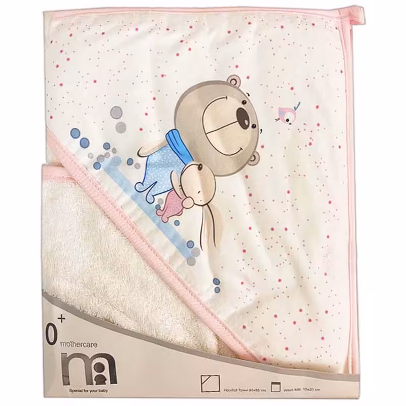 حوله چهارگوش کلاه دار خرس و خرگوش Mothercare