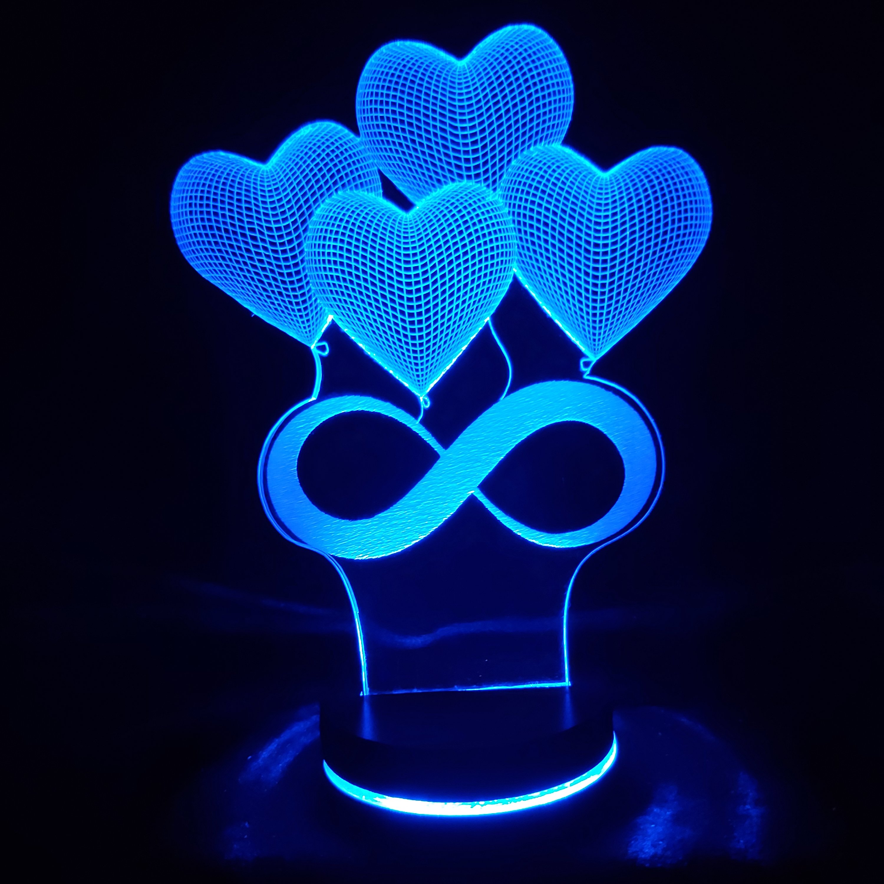 بالبینگ آباژور شبخواب چراغ خواب سه بعدی قلب و بی نهایت