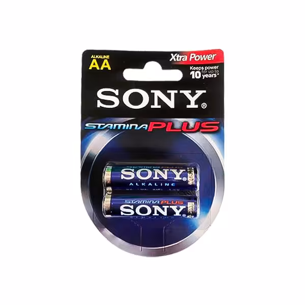 باتری قلمی آلکالاین استامیناپلاس سونی مدل LR6 بسته 2 عددی