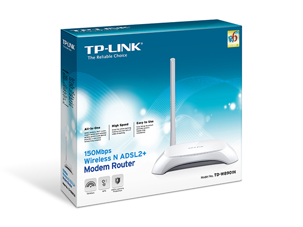 مودم روتر ADSL2 Plus بیسیم N150 تی پی-لینک مدل TD-W8901NTP-LINK ADSL2 Plus TD-W8901N Wireless N150 Modem Router