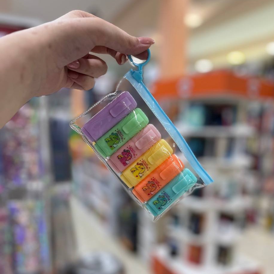 هایلایتر ( ماژیک علامت زن ) جیبی 6 تایی طرح یونیکورن