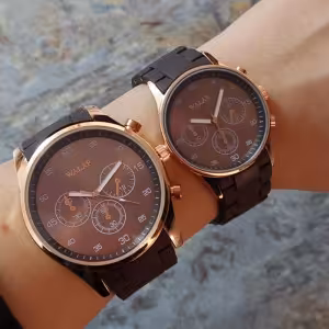 ست ساعت والار قهوه ای تیره بند پیو