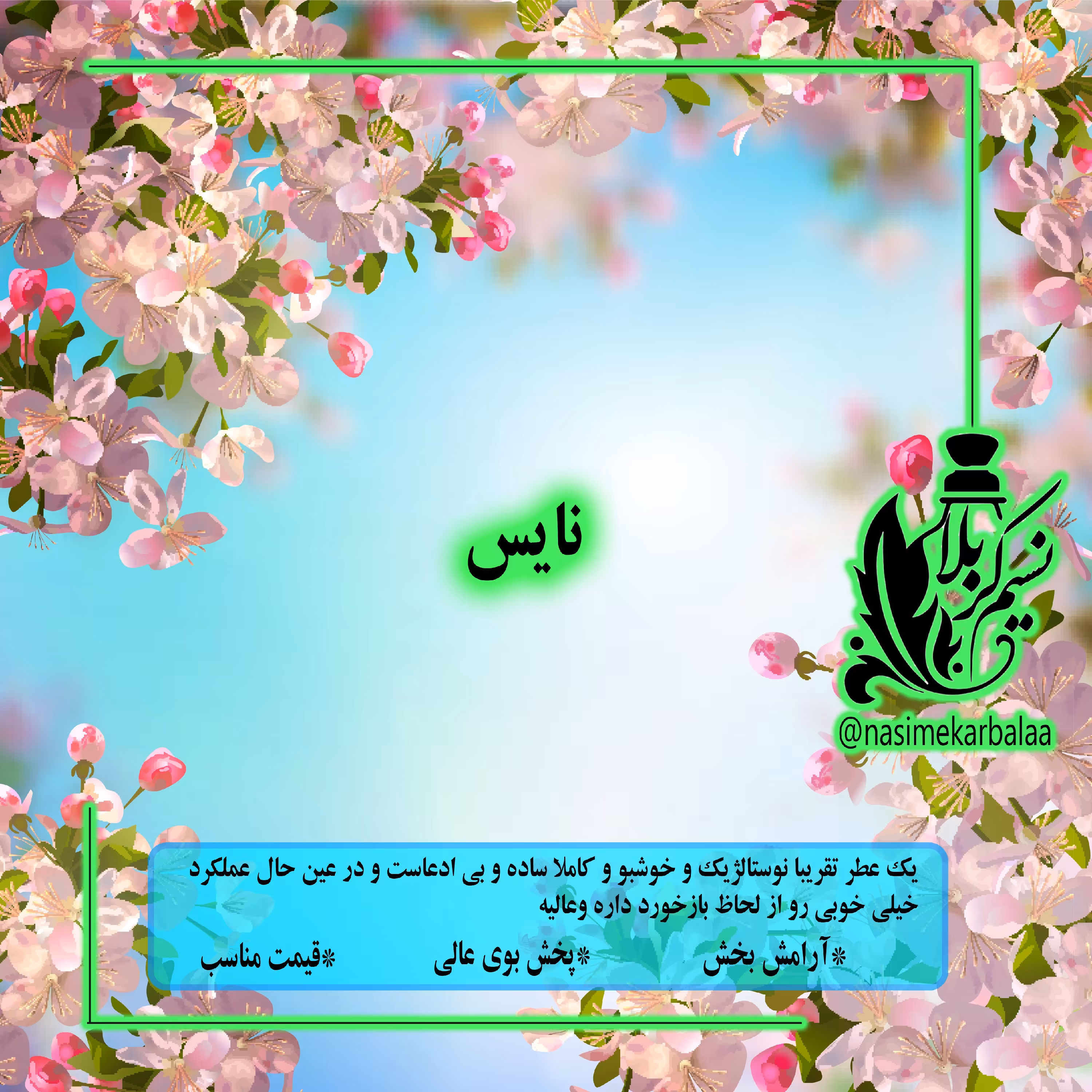 عطر نایس سبز با رایحه ای دریایی و درجه یک