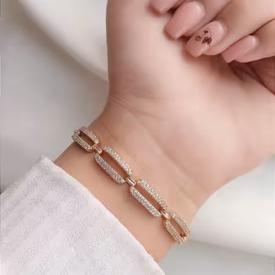 دستبند زنجیر نگیندار