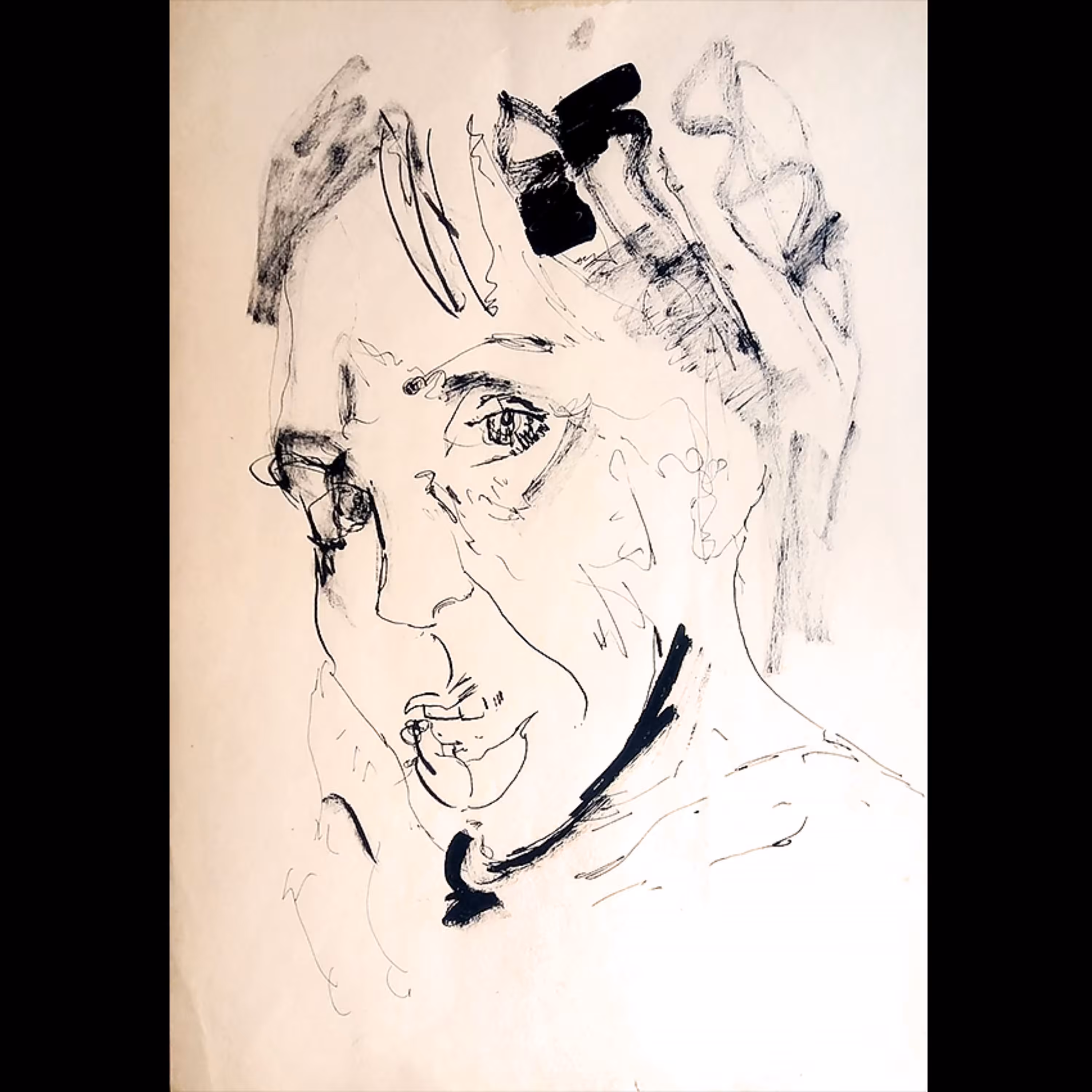 تابلو پرتره زن جوان گواش روی کاغذ در ابعاد 24 در 34 سانتی متر