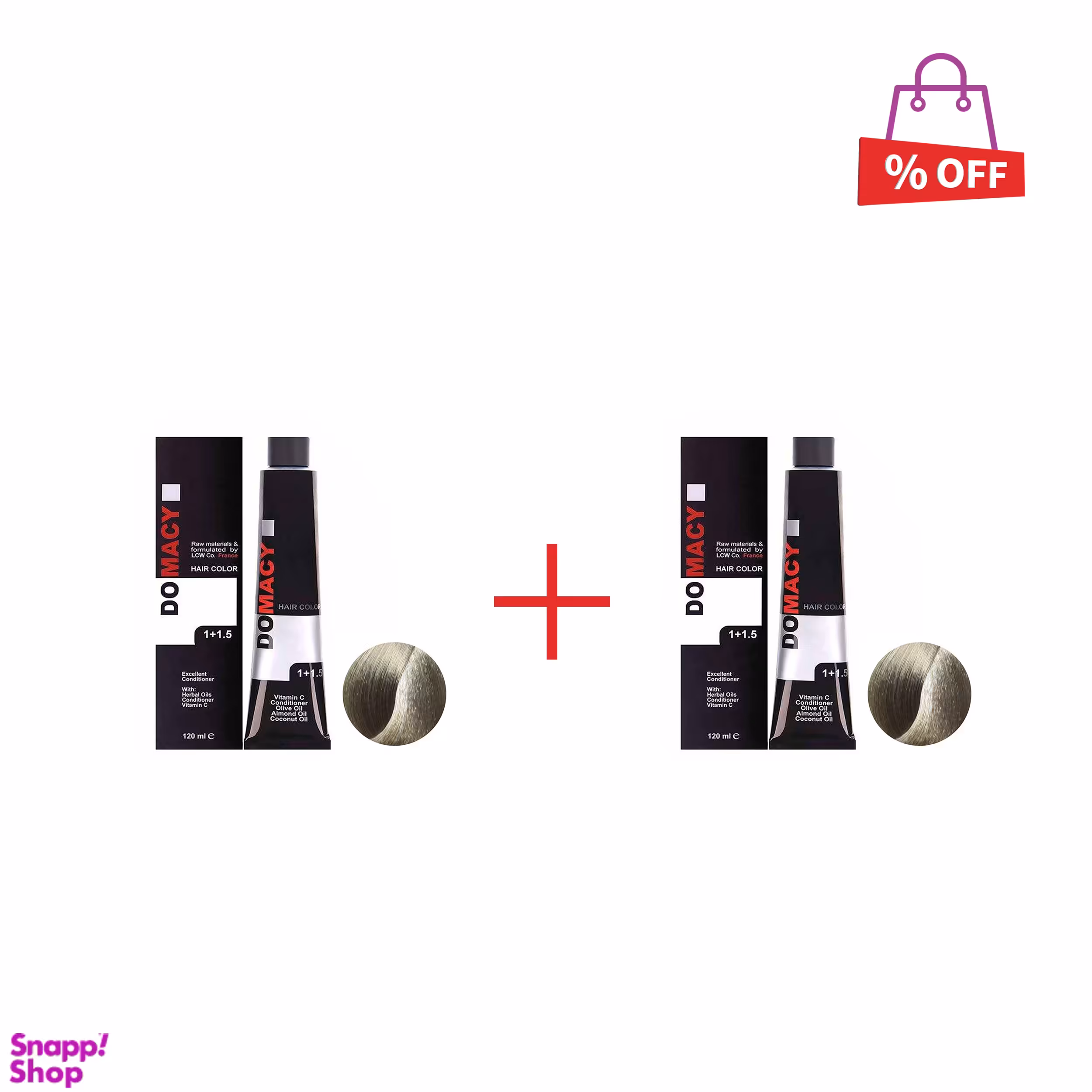 رنگ مو دوماسی (Domacy) شماره 8.1 رنگ بلوند دودی روشن حجم 120 میلی‌لیتر مجموعه 2 عددی