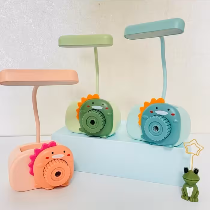 چراغ مطالعه و مداد تراش طرح دایناسور کیفیت درجه یک 