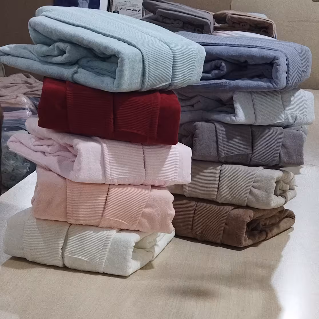 تن پوش حوله ای جنس پنبه در ده رنگ جذاب لاجوردی پنبه ای استخوانی نسکافه توسی گلبهی 