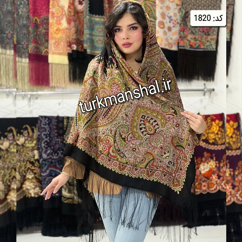 روسری ترکمن ابریشمی (ایتالیایی) کد 1820