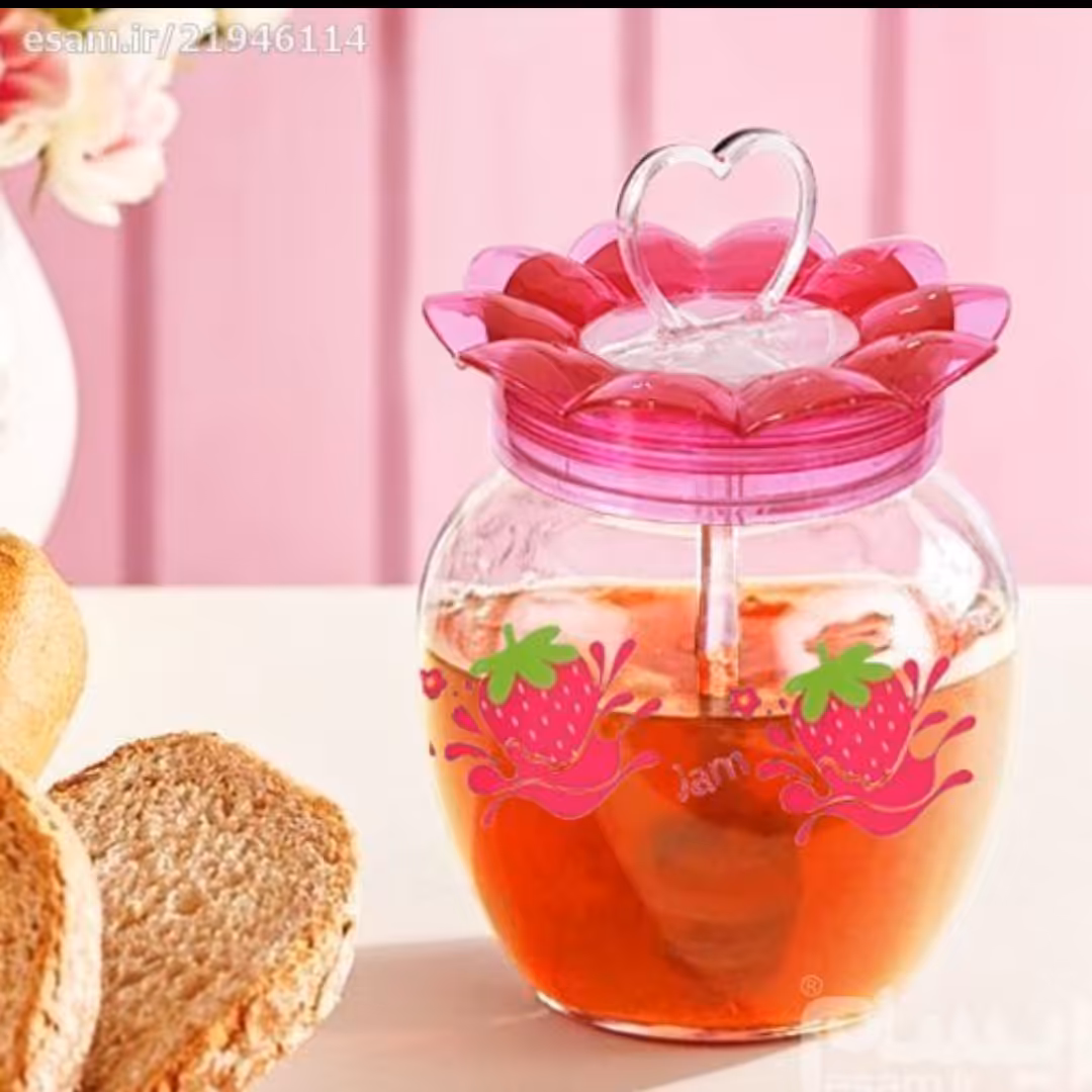 ظرف مربا خوری همراه با قاشق سرخود