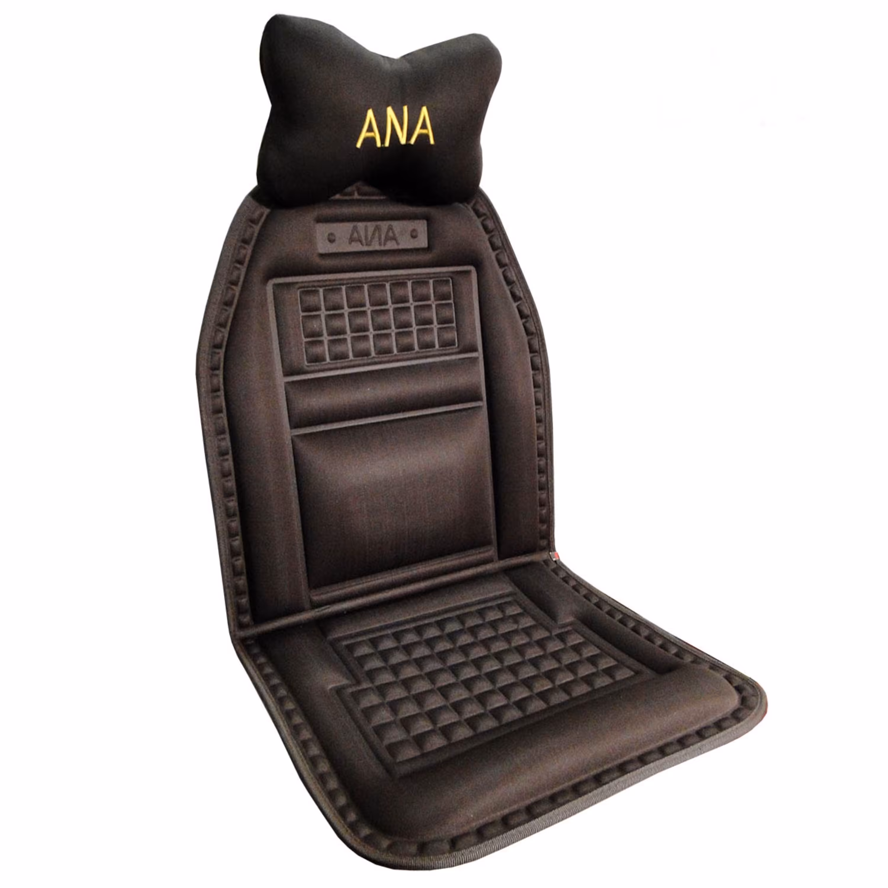 پشتی صندلی خودرو آنا مدل تیارا قهوه ای به همراه پشت گردنی یک عددی