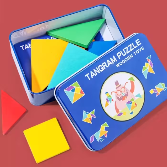 بازی فکری TANGRAM PUZZLE قوطی فلزی 