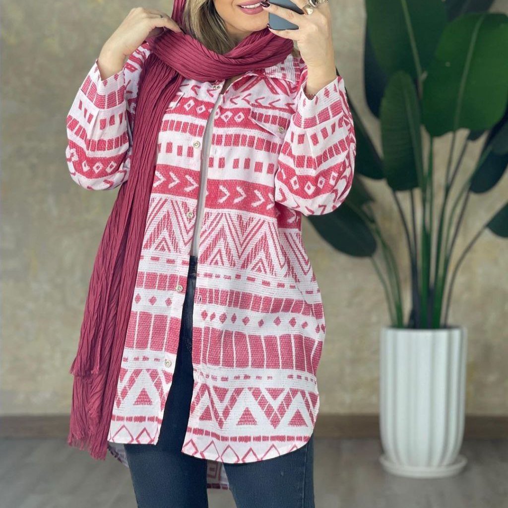 تونیک مانتویی مدل مژگان طرح میخی فری سایز 38تا 48