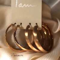 پک گوشواره حلقه gold استیل Hulupuart برند iam