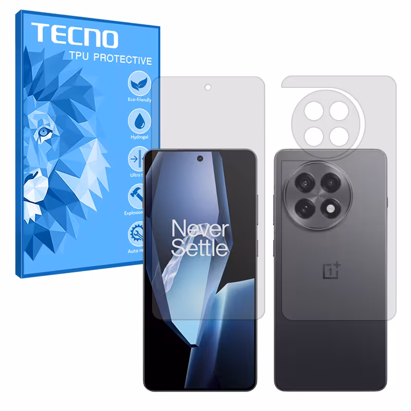 گلس صفحه نمایش و پشت گوشی وان پلاس 13R مدل هیدروژلی مات برند تکنو کد SS