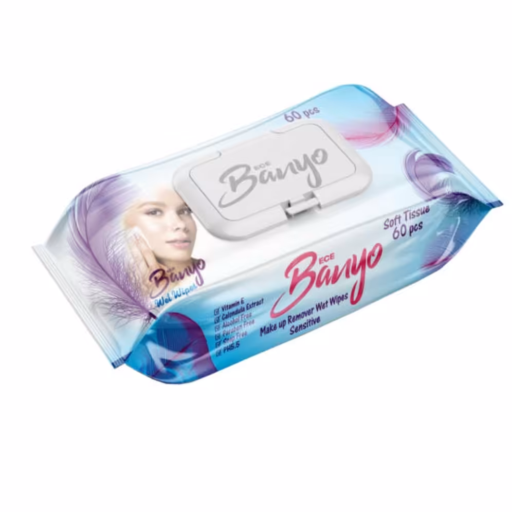 دستمال مرطوب بانی 60عددی حاوی ویتامینE.A.B5