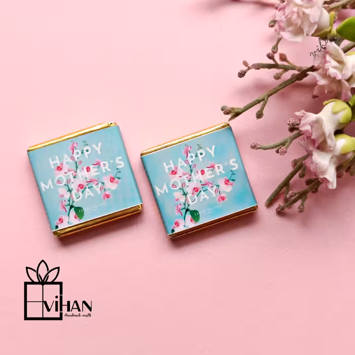 شکلات کادویی  مربعی 3* 3 طرح تبریک روز مادر  6