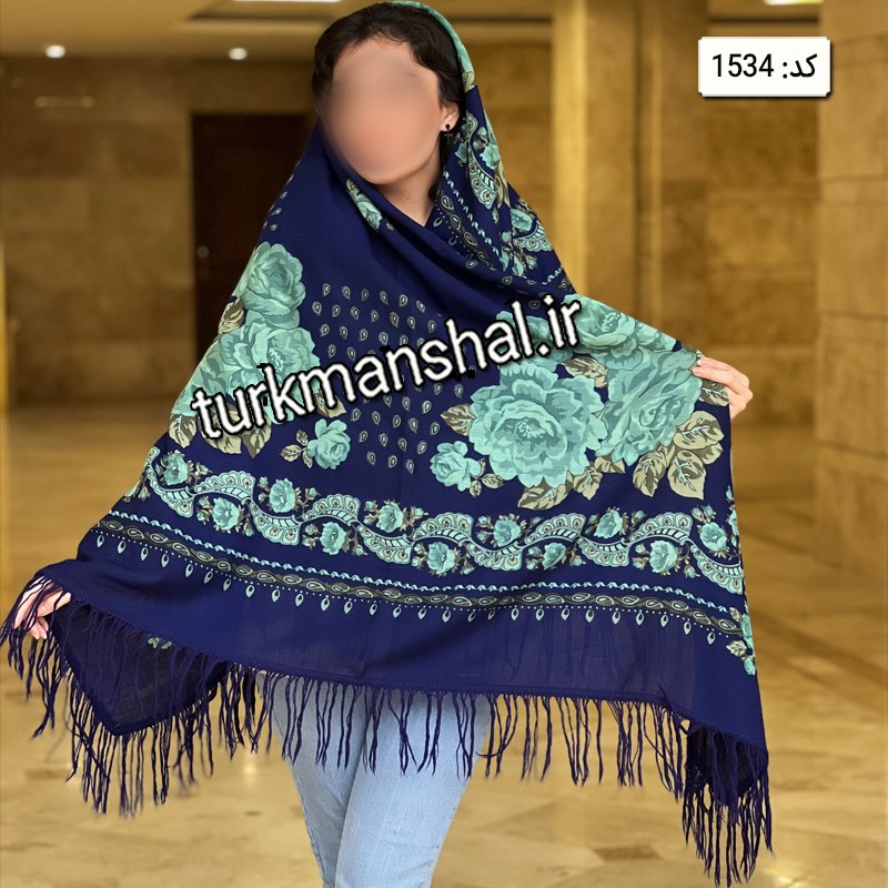 روسری ترکمنی پشمی کد 1534