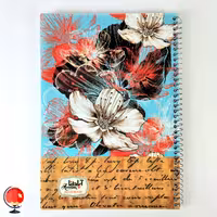 دفتر 80 برگ سیمی جلد طلقی  اپادانا طرح گل کد 2483