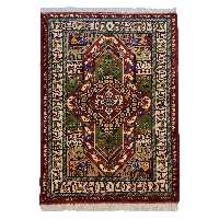 قالیچه دستباف طرح قوچانی ابریشم دار