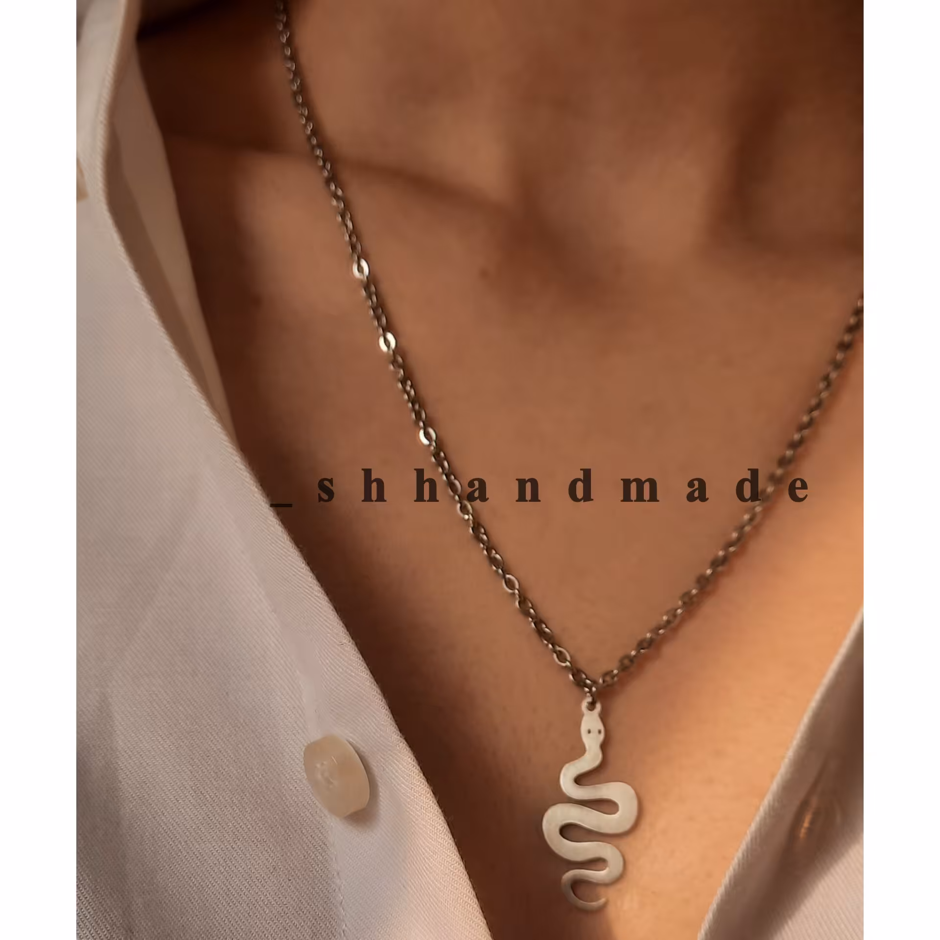 گردنبند استیل پلاک مار